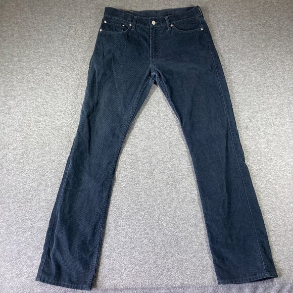 Levi's 514 Corduroy Pants Mens 34X36 Navy Blue Straight Fit - Picture 1 of 13